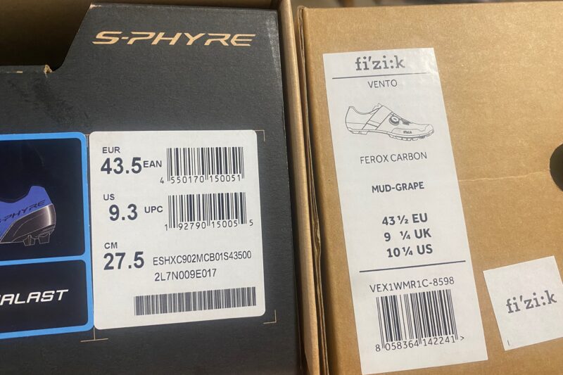 Mountain bike shoe sizes